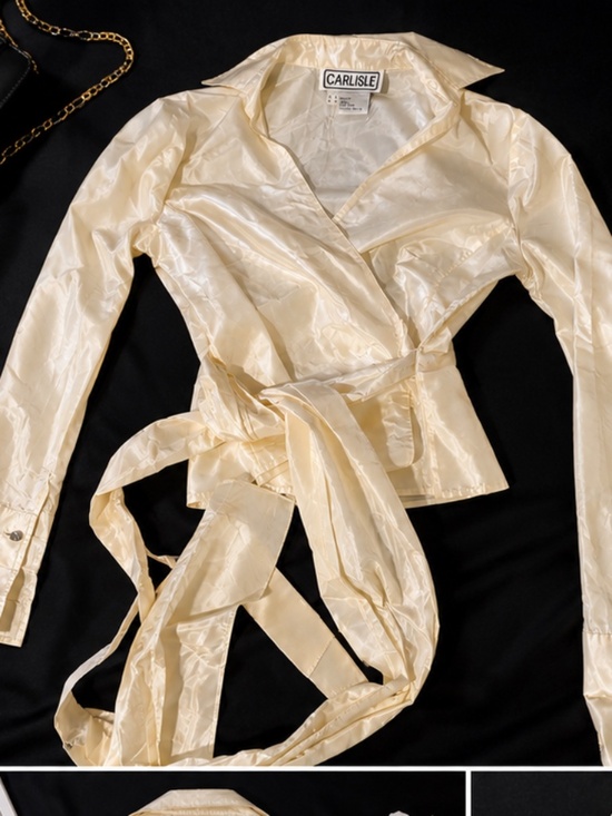 Carlisle Tops - Carlisle satin wrap blouse 100% Silk